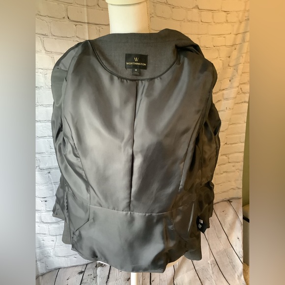 NWOT Worthington Peplum Blazer | Gray | SZ 12 - Picture 4 of 6